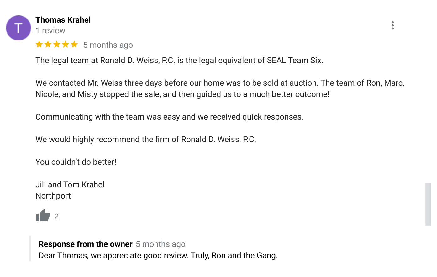 Ron weiss review screenshot